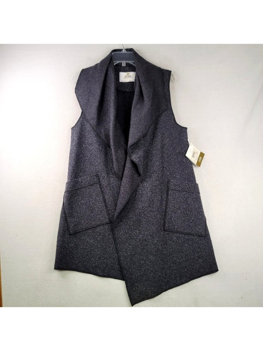 Janska Asymmetrical Draped Vest S Coal USA Avant Garde Neutral Layers Capsule
